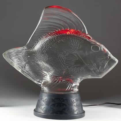 Rene Lalique Gros Poisson Vagues Decoration