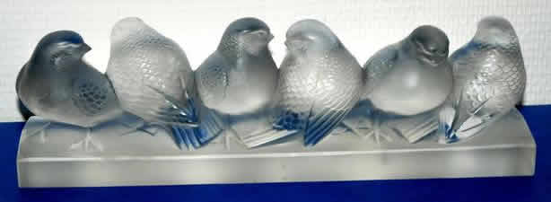 R. Lalique Groupe De Six Moineaux Decoration