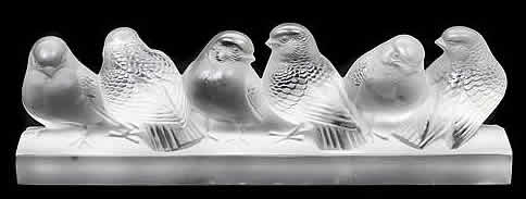 R. Lalique Groupe De Six Moineaux Decoraton