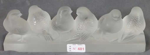 R. Lalique Groupe De Six Moineaux Decoration