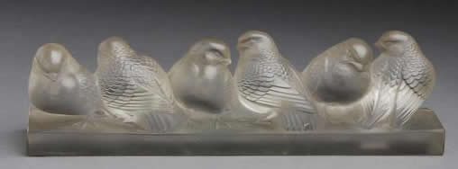 R. Lalique Groupe De Six Moineaux Decoration