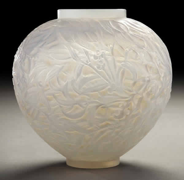R. Lalique Gui Opalescent Glass Vase
