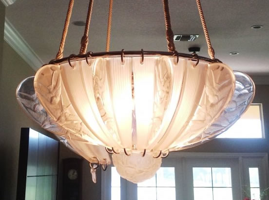 R. Lalique Hirondelles Light Fixture