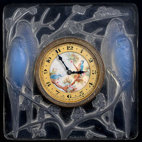 R. Lalique Inseparables Clock