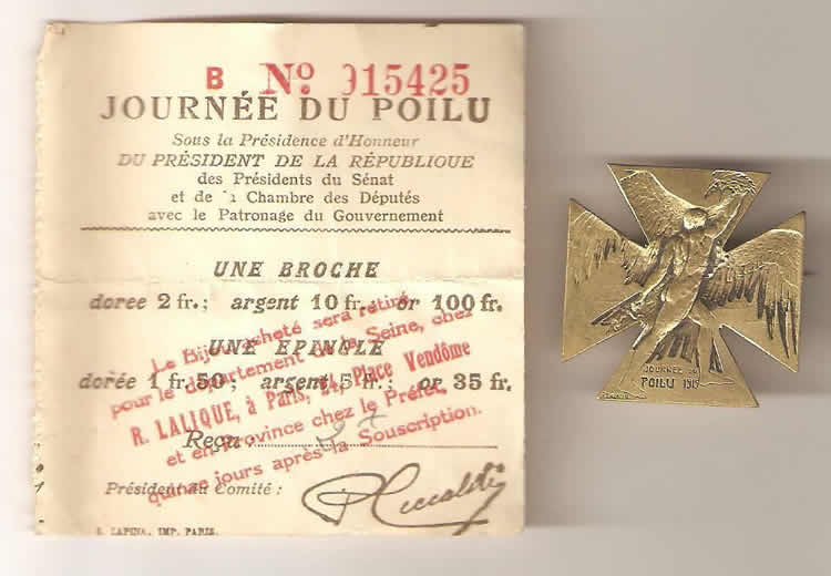 R. Lalique Journee Du Poilu 1915 Brooch