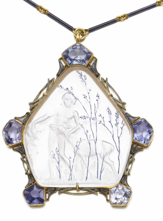 R. Lalique Jupiter And The Goat Amalthea Pendant