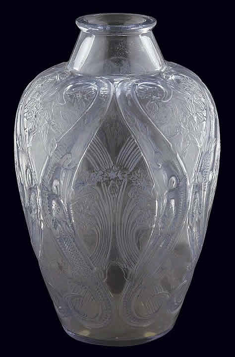 R. Lalique Lezards Et Bluets Vase