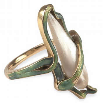R. Lalique Long Teardrop Ring