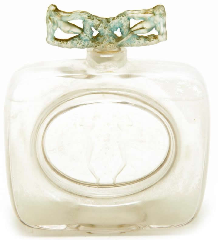 R. Lalique Meplat Deux Figurines Perfume Bottle