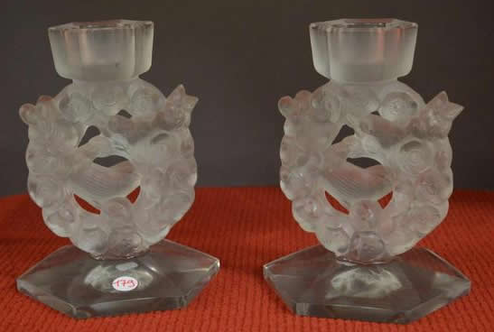 R. Lalique Mesanges Candlestick