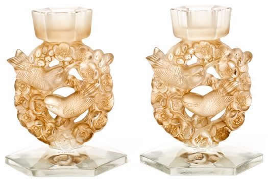 R. Lalique Mesanges Candlestick