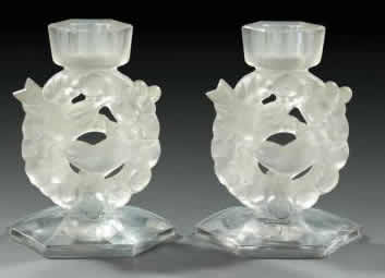 R. Lalique Mesanges Candlestick
