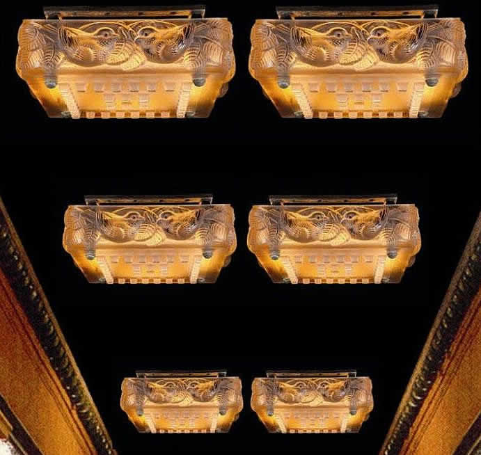 R. Lalique Moineaux 1 Chandelier