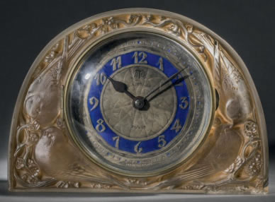 R. Lalique Moineaux Clock