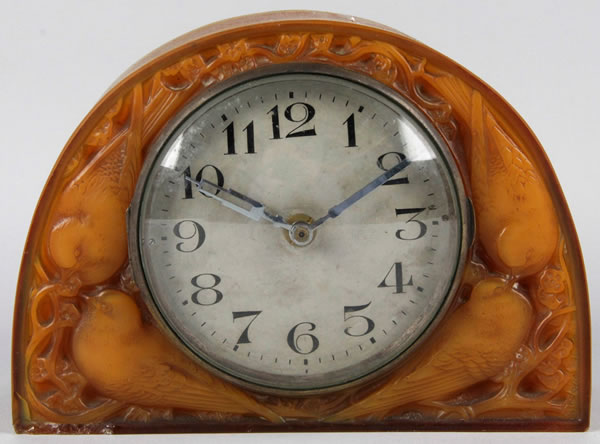 R. Lalique Moineaux Clock