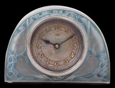 R. Lalique Moineaux Clock