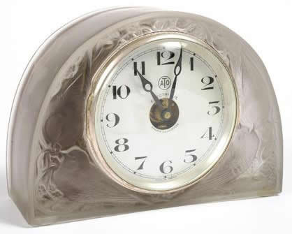 R. Lalique Moineaux Clock