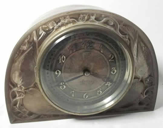 R. Lalique Moineaux Clock