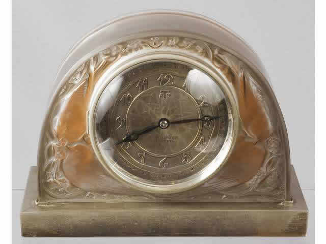 R. Lalique Moineaux Clock
