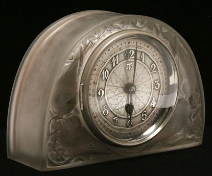 R. Lalique Moineaux Clock