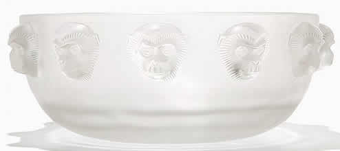 R. Lalique Monkey Bowl