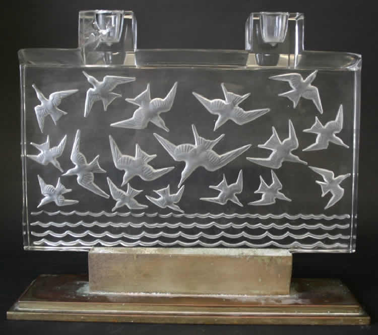 R. Lalique Mouettes Candleholder