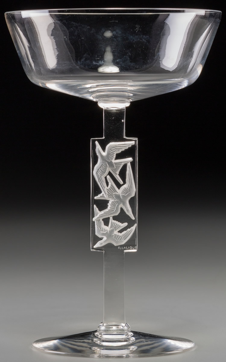 Rene Lalique Mouettes Champagne Glass 