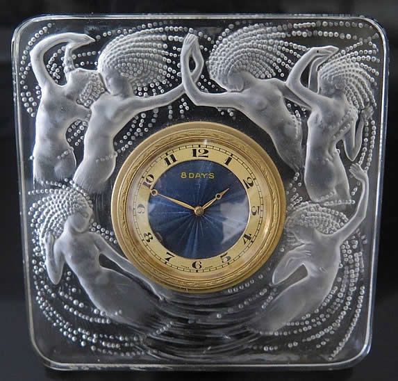 R. Lalique Naiades Clock