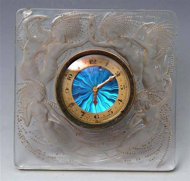 R. Lalique Naiades Clock