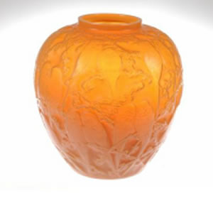 R. Lalique Perruches Vase