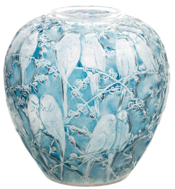 R. Lalique Perruches Vase