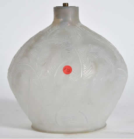 Rene Lalique Plumes Vase Lamp