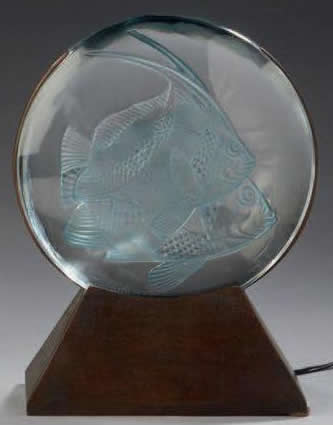 R. Lalique Poissons Lamp