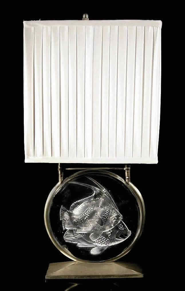 R. Lalique Poissons Lamp