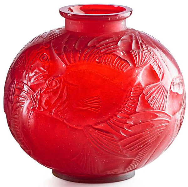 R. Lalique Poissons Vase