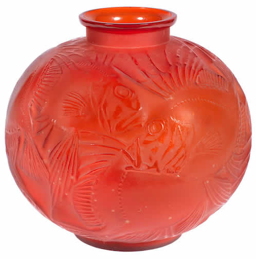 R. Lalique Poissons Vase