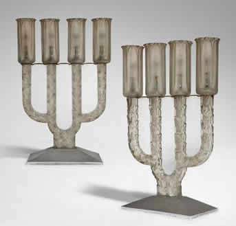R. Lalique Quatre Branches Oxford Candelabra