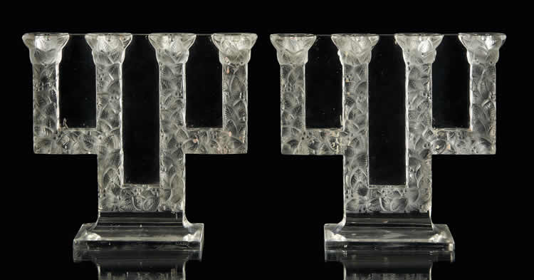 R. Lalique Quatre Branches Sorbier Candelabra