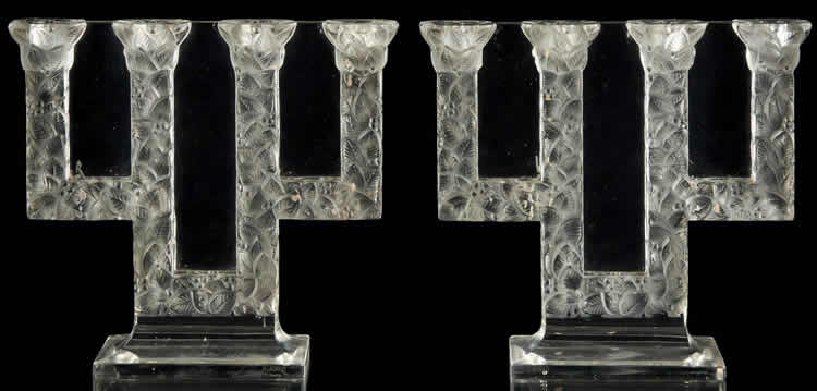 R. Lalique Quatre Branches Sorbier Candleholder