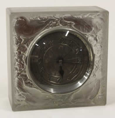 R. Lalique Quatre Moineaux Du Japon Clock