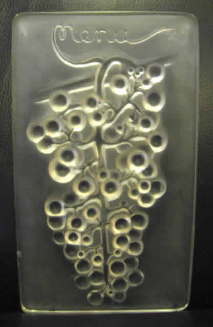 R. Lalique Raisin Chasselas Menu