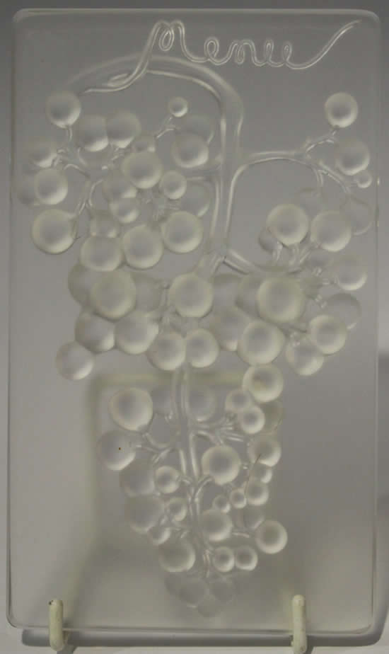 R. Lalique Raisin Muscat Menu