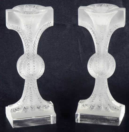 R. Lalique Rameaux Candlestick