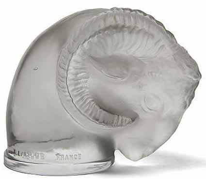 R. Lalique Ram's Head Car Mascot