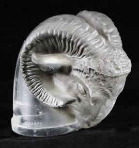R. Lalique Rams Head Car Mascot