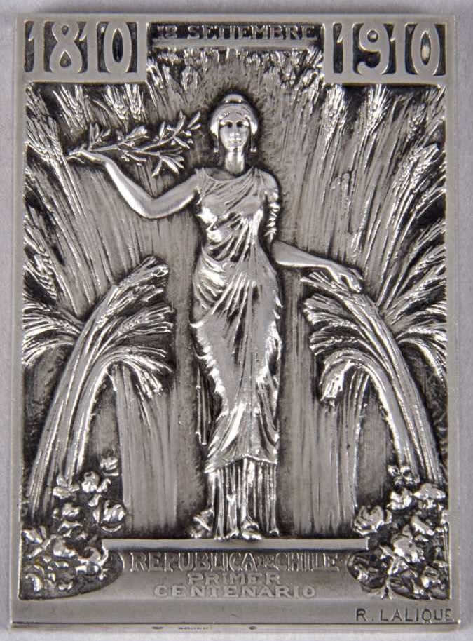 R. Lalique Republica De Chile Primer Centario Plaque