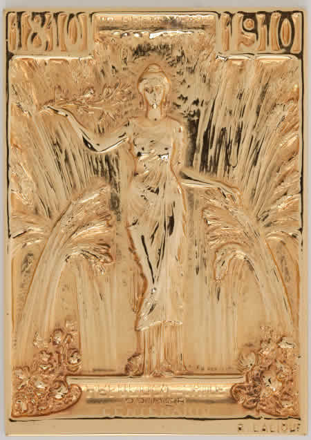 R. Lalique Republica De Chile Primer Centenario Plaque