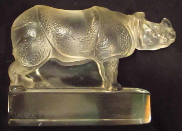 R. Lalique Rhinoceros Paperweight