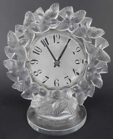R. Lalique Roitelets Clock