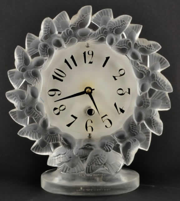 R. Lalique Roitelets Clock